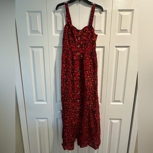 Alya red/orange cheetah dress